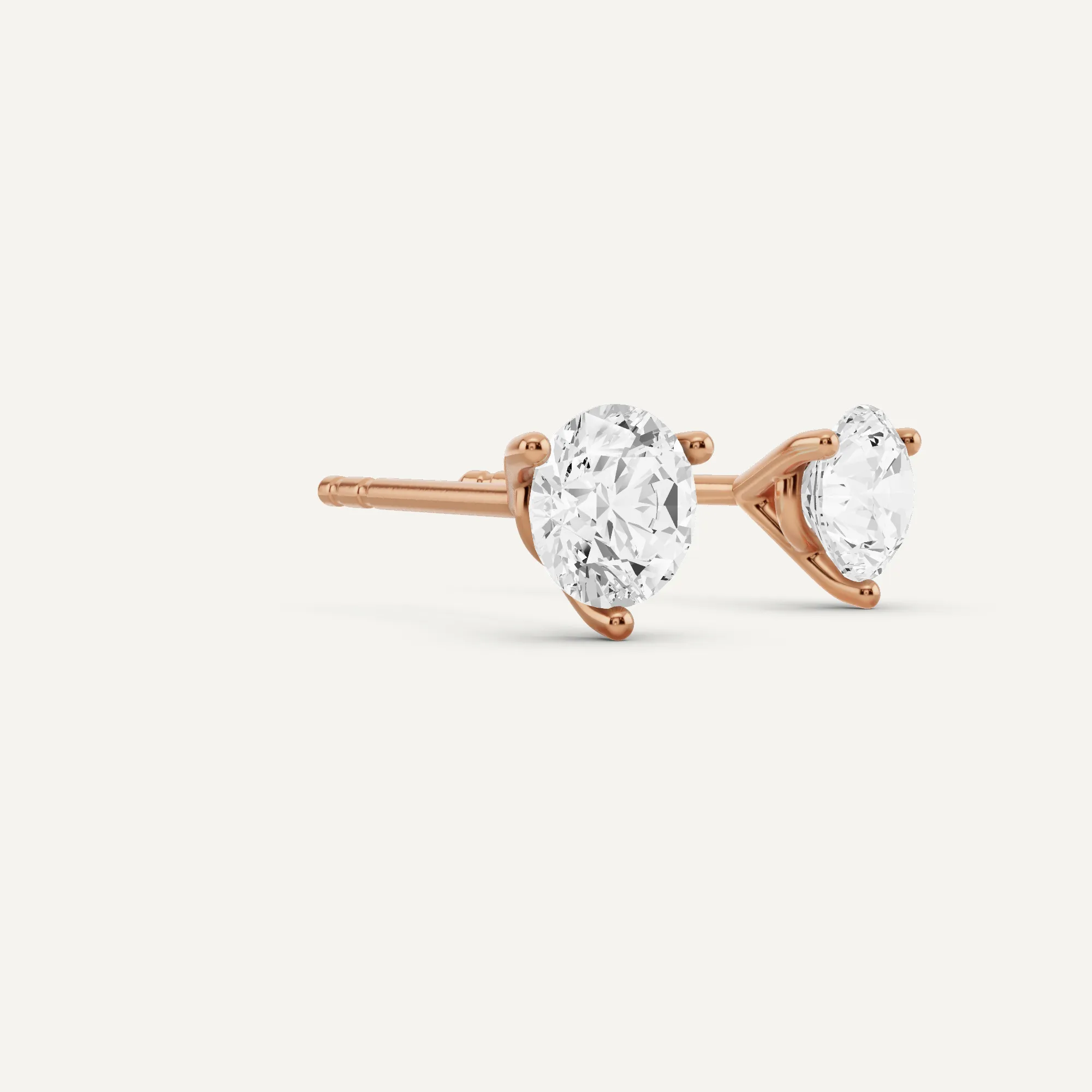 1 ctw Round Diamond Three Prong Martini Stud Earrings