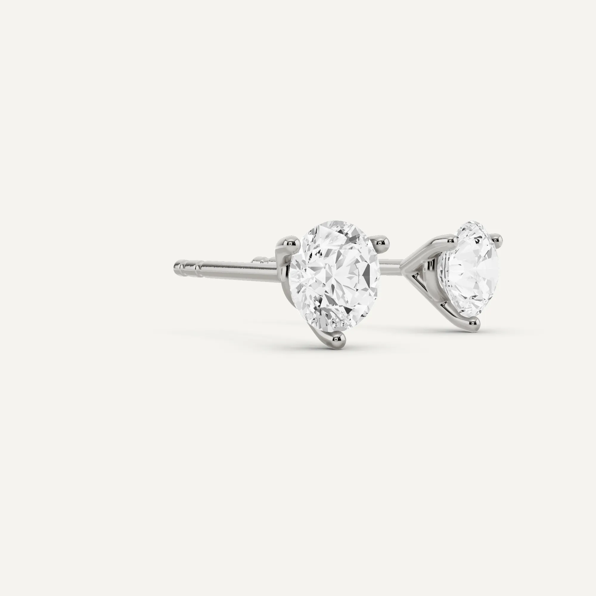 1 ctw Round Diamond Three Prong Martini Stud Earrings