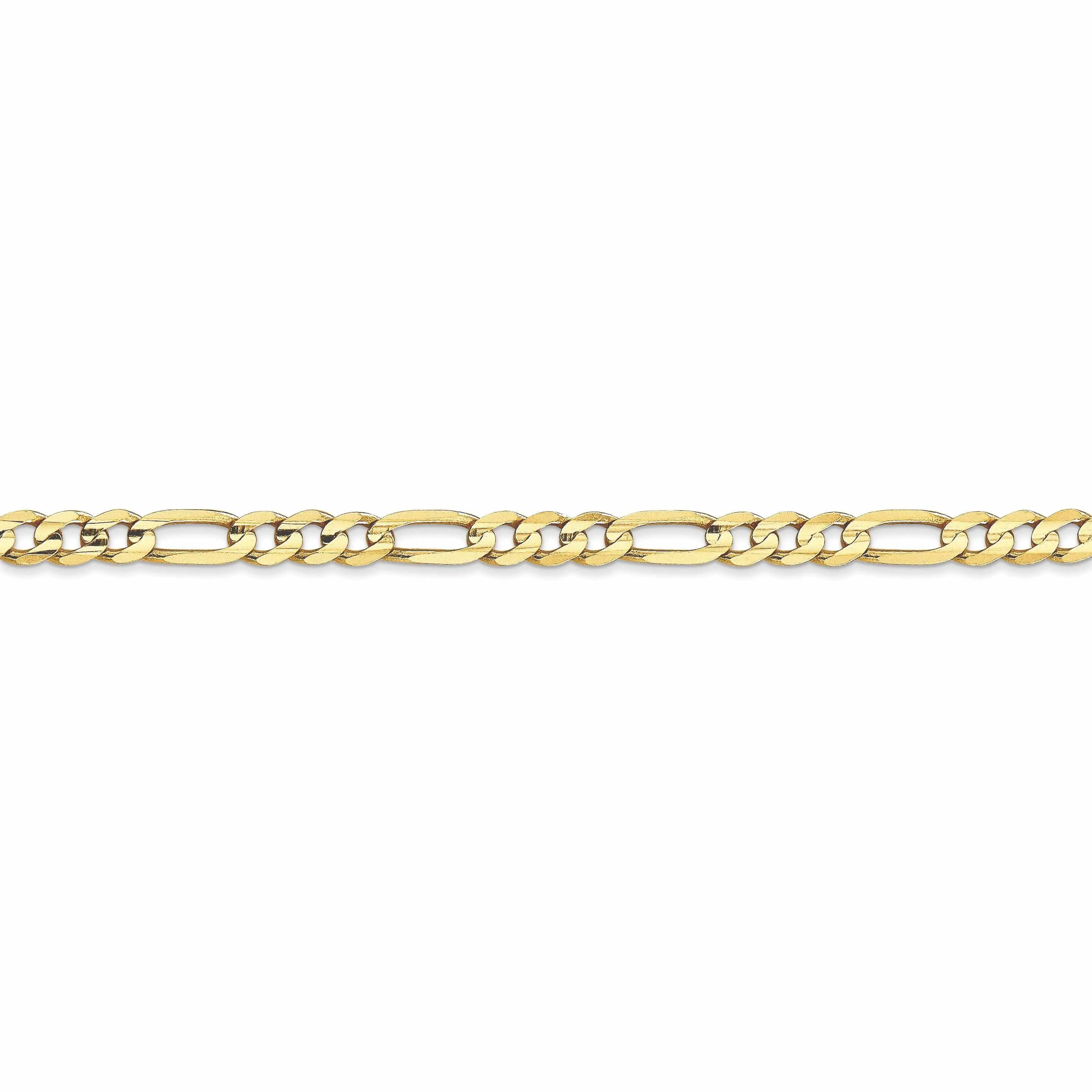 10k Yellow Gold 4.0mm Concave Figaro Chain