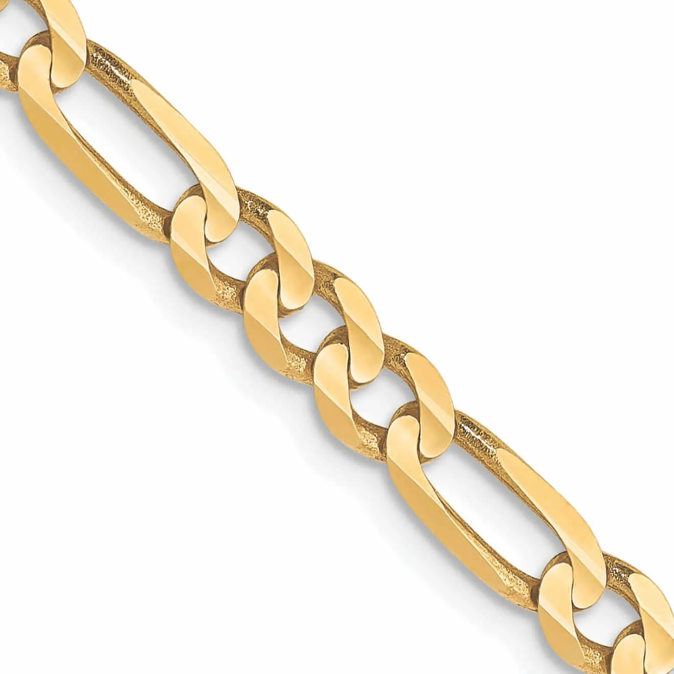 10k Yellow Gold 4.0mm Concave Figaro Chain