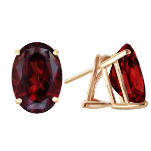 13 Carat 14K Solid Yellow Gold French Clips Earrings Natural Garnet