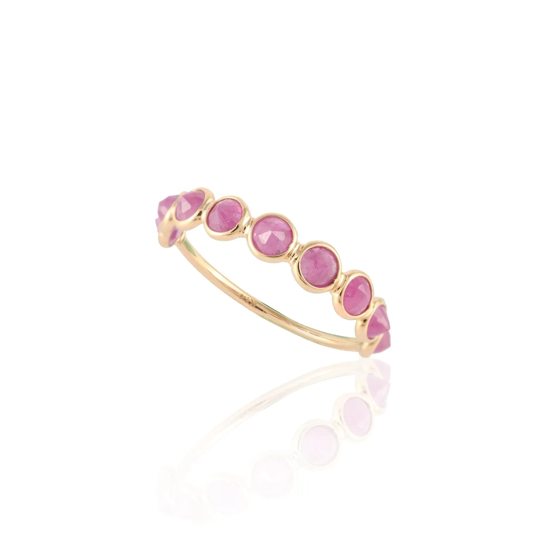 14K Gold Ruby Half Eternity Band