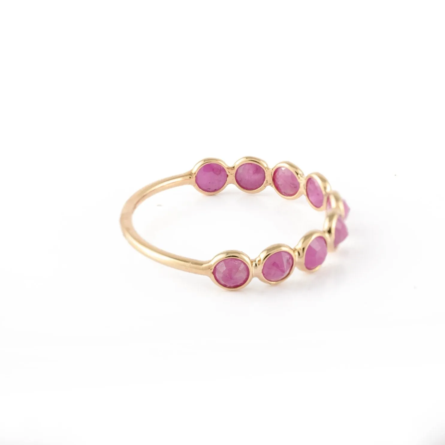 14K Gold Ruby Half Eternity Band