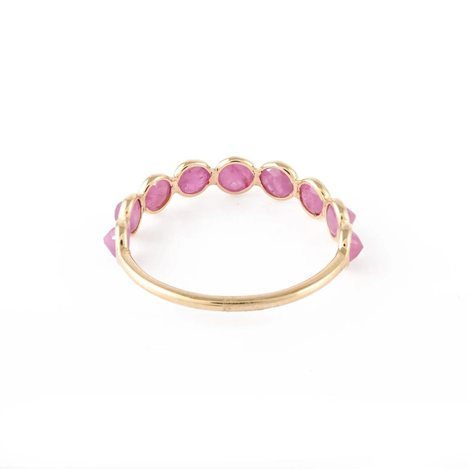 14K Gold Ruby Half Eternity Band