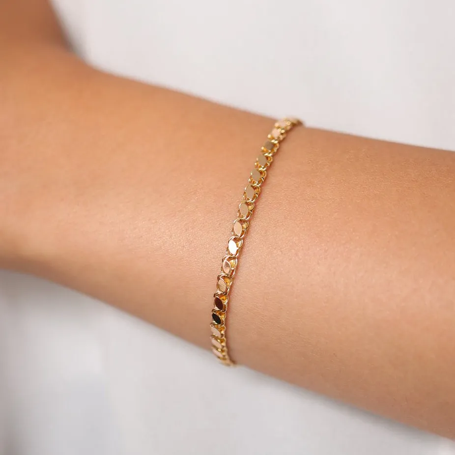 14K Gold Unique Marquise Shape Bracelet