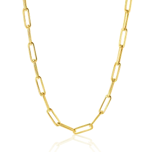 14K Large Paper Clip Chain Necklace