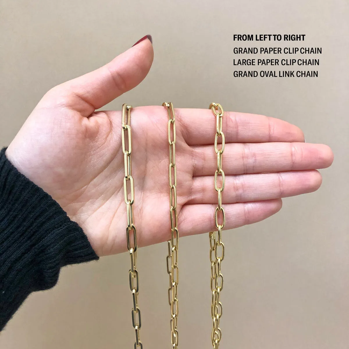 14K Large Paper Clip Chain Necklace