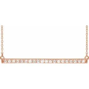 14K White 1/3 CTW Natural Diamond Bar 16-18" Necklace