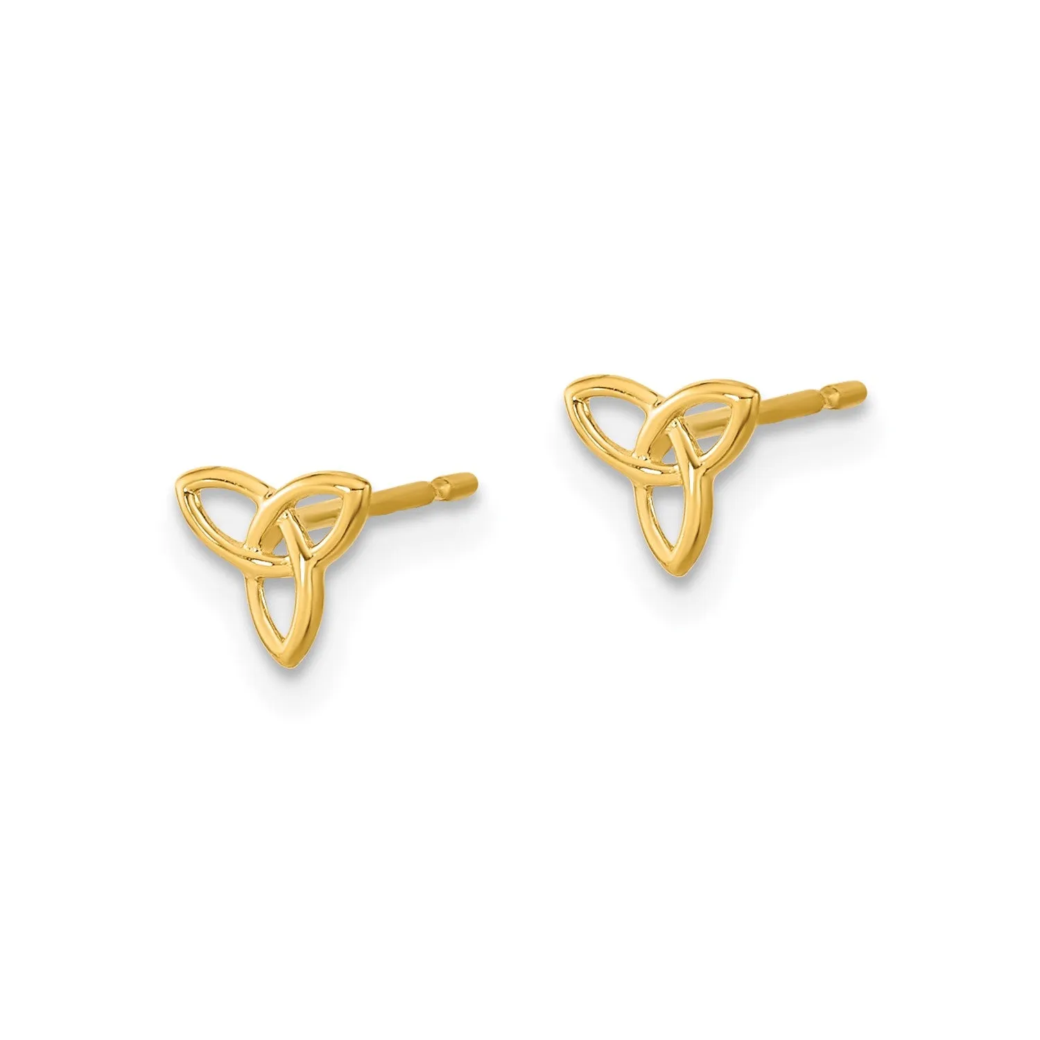 14k Yellow Gold Celtic Knot Post Stud Earrings, 5x6mm