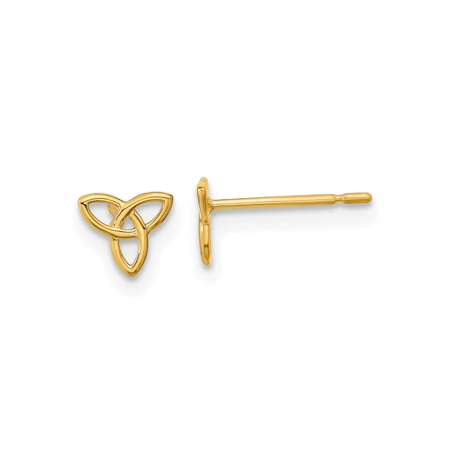 14k Yellow Gold Celtic Knot Post Stud Earrings, 5x6mm