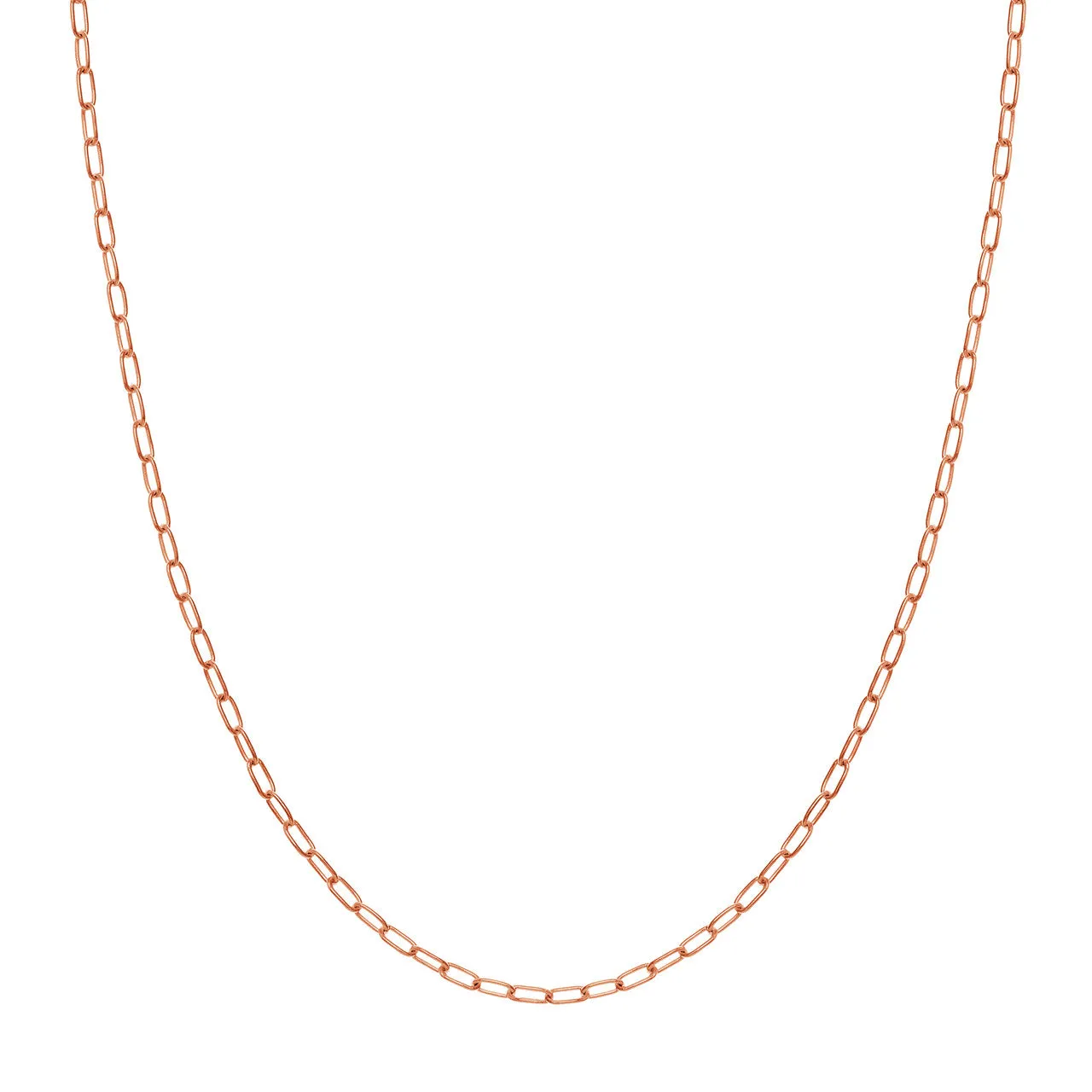 14K Yellow Gold or White Gold or Rose Gold 2.45mm Paperclip Chain Necklace with Lobster Lock