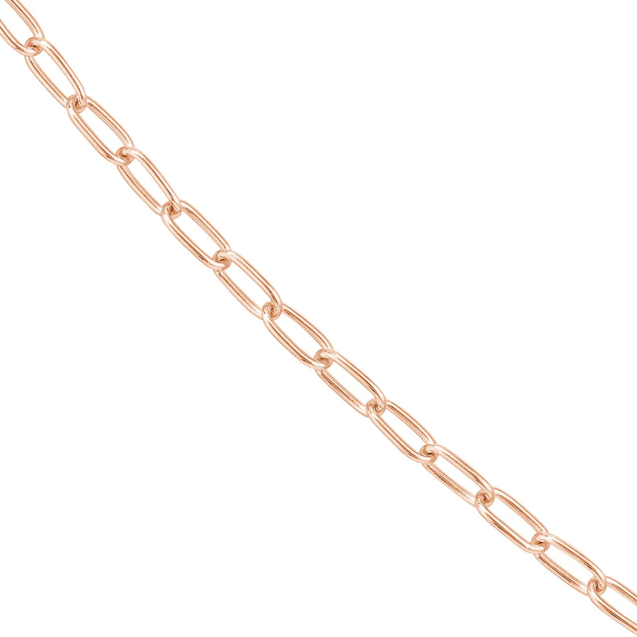 14K Yellow Gold or White Gold or Rose Gold 2.45mm Paperclip Chain Necklace with Lobster Lock