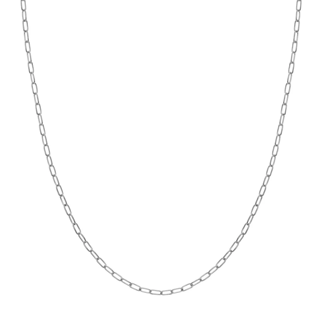 14K Yellow Gold or White Gold or Rose Gold 2.45mm Paperclip Chain Necklace with Lobster Lock