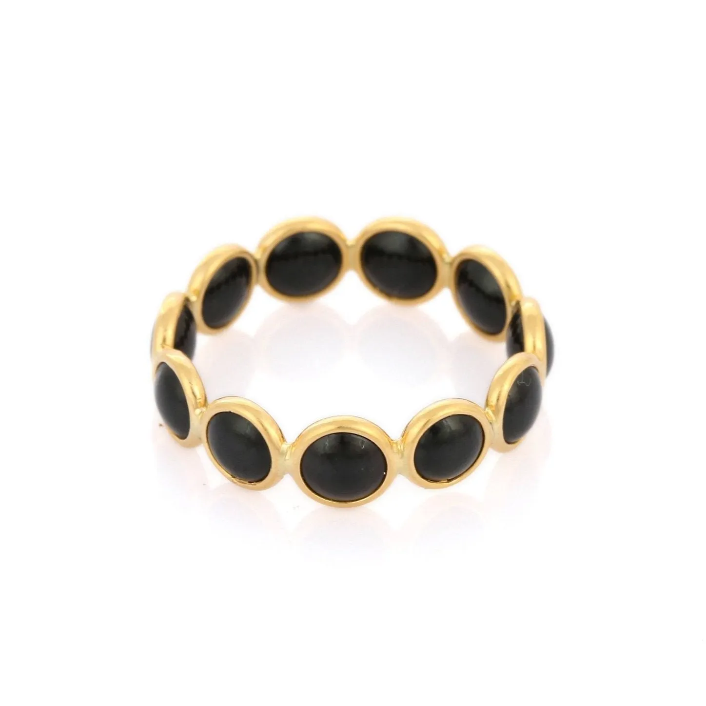 18K Gold Black Onyx Eternity Band