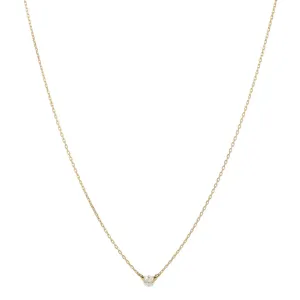 18kt Gold .10ct Natural Diamond Pendant Necklace