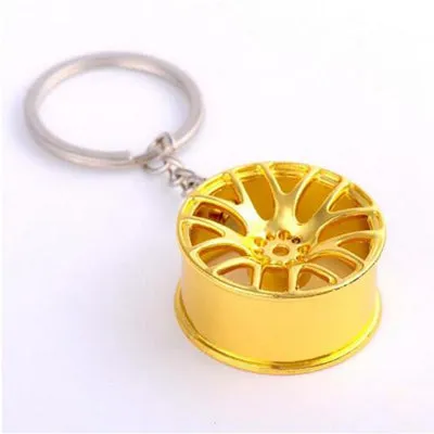 1Pcs New Design Cool Luxury metal Keychain Car Key Chain Key Ring creative wheel hub chain For Man Women Gift