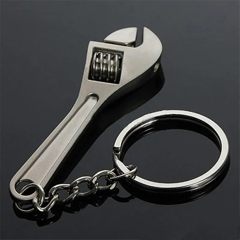 2015 New Zinc Alloy Silver Plated Changeable Spanner Keychain Wrench Key Chain Creative Keyfob Tools