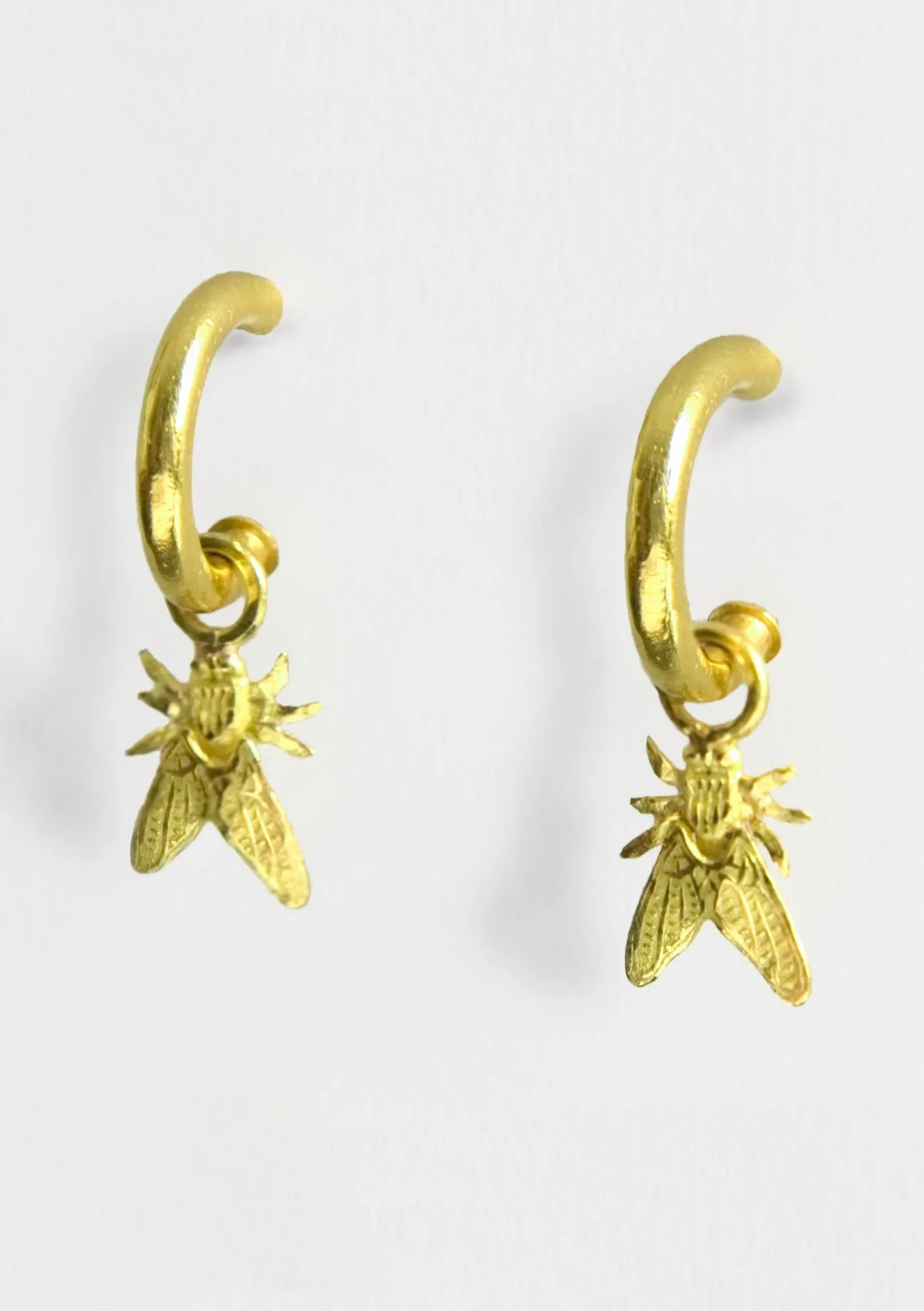 22K Gold Hoops with Flies