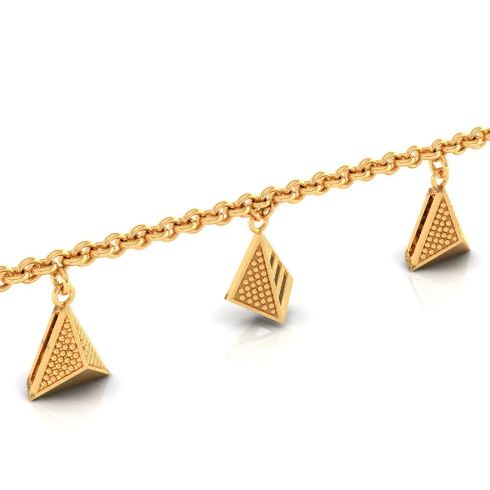 22k Pretty Gold Bracelet With Unique Conical Designs