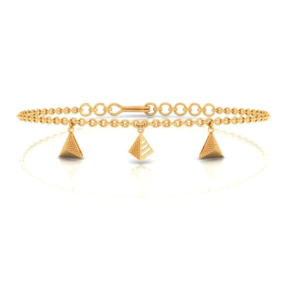 22k Pretty Gold Bracelet With Unique Conical Designs