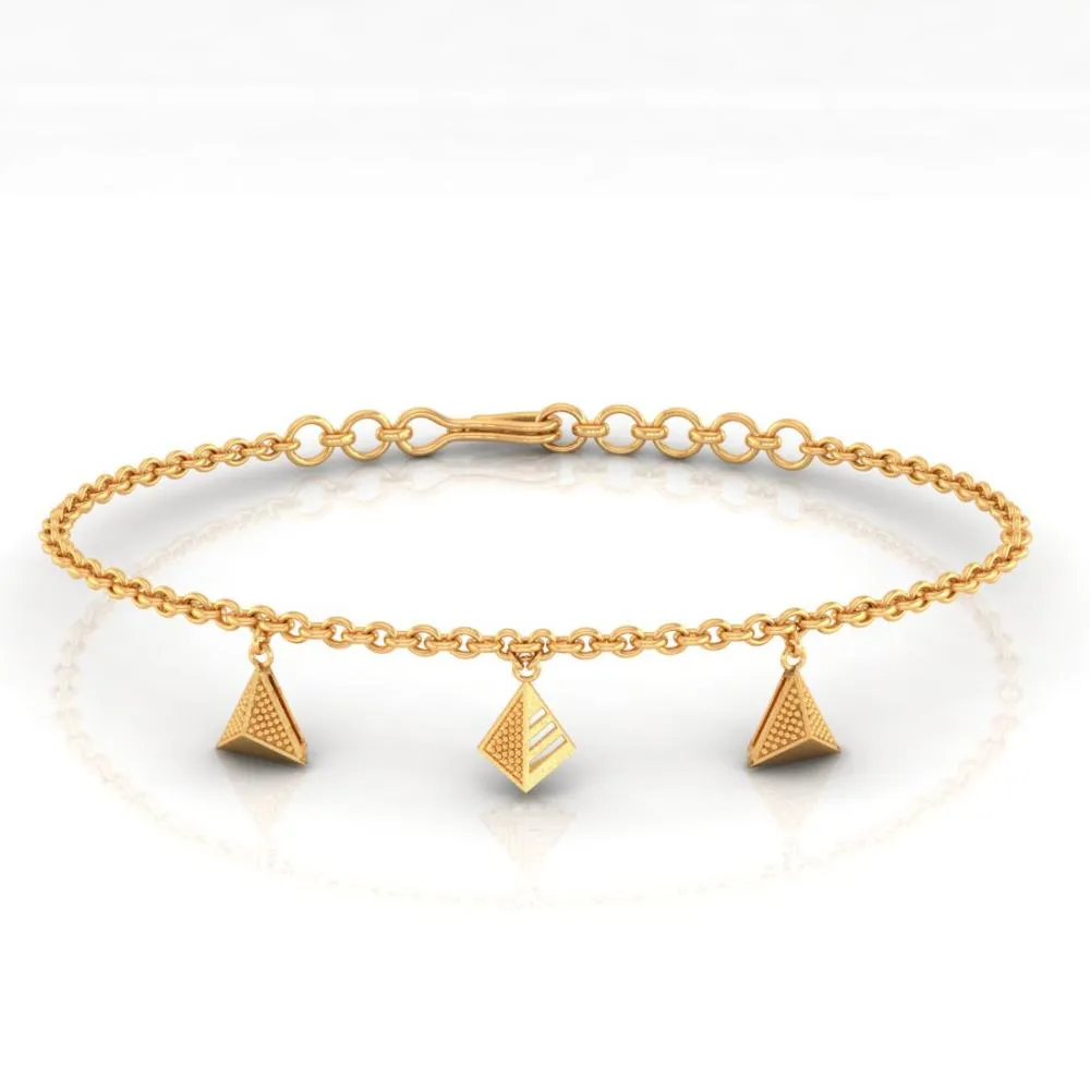 22k Pretty Gold Bracelet With Unique Conical Designs