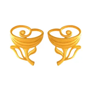 22k Yellow Style Gold Earrings