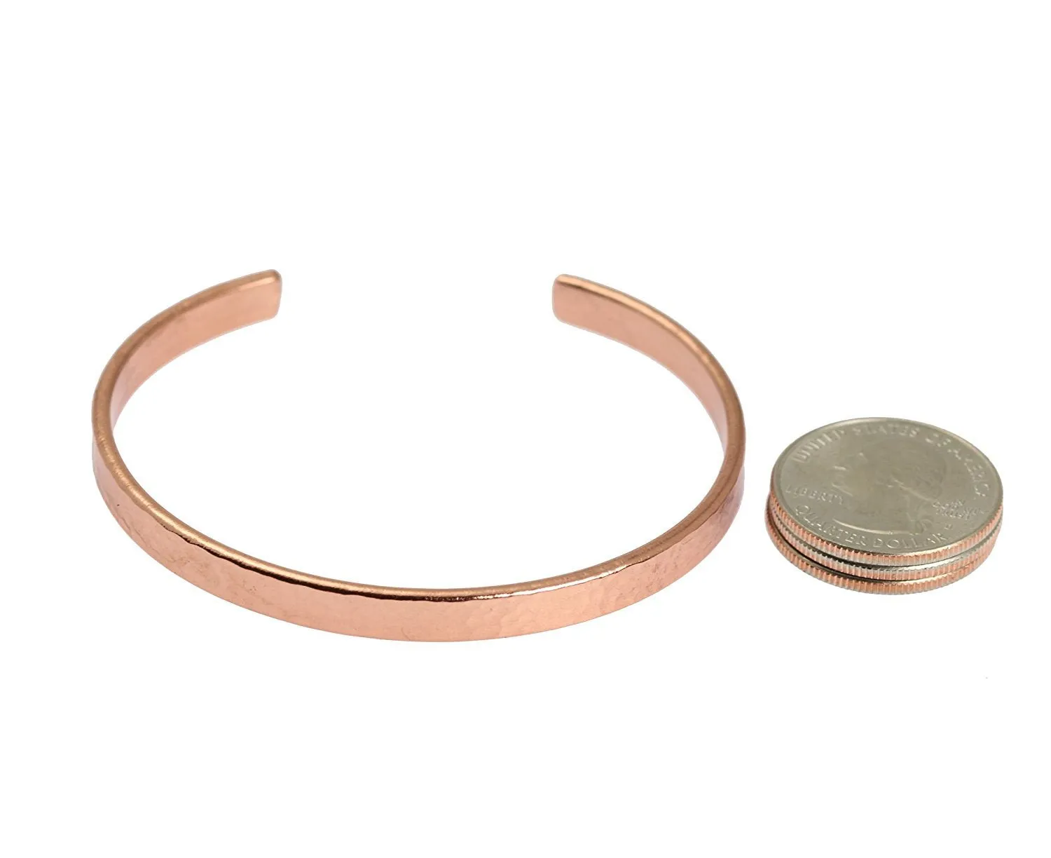 4mm Wide Hammered Copper Cuff Bracelet