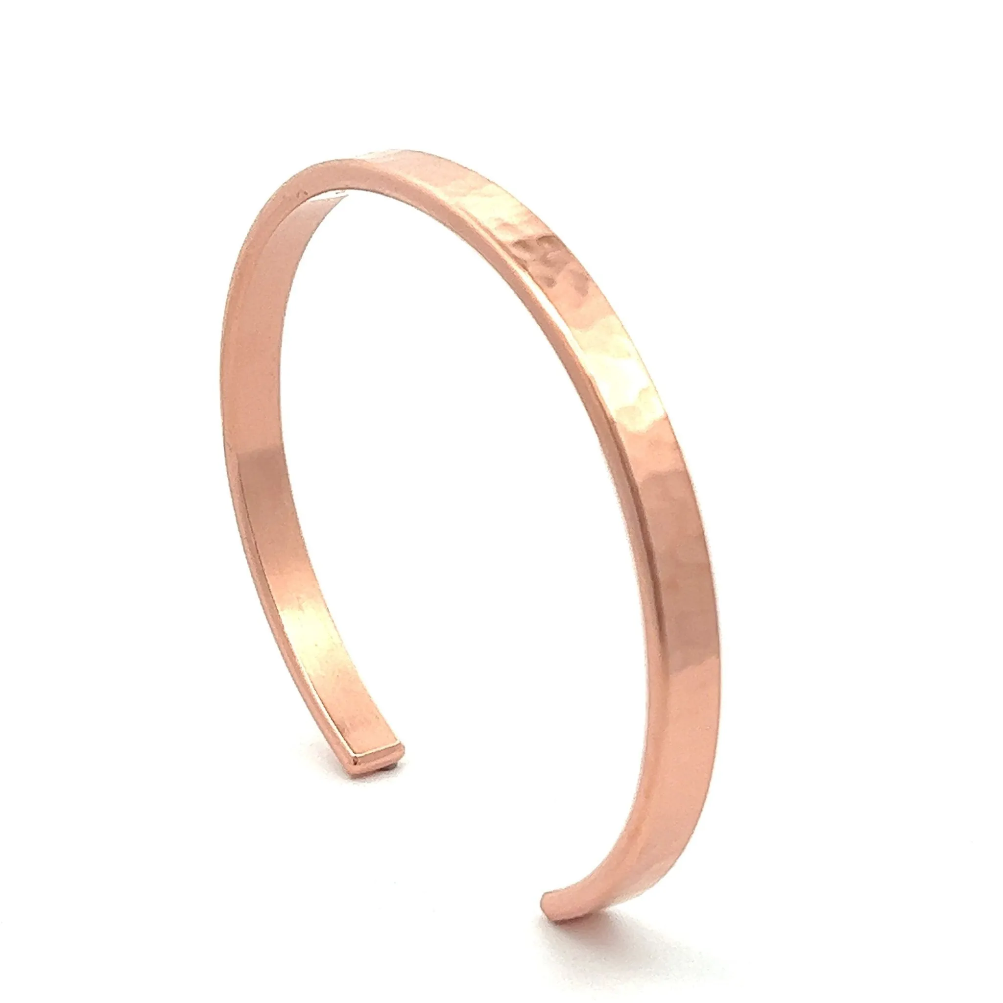 4mm Wide Hammered Copper Cuff Bracelet