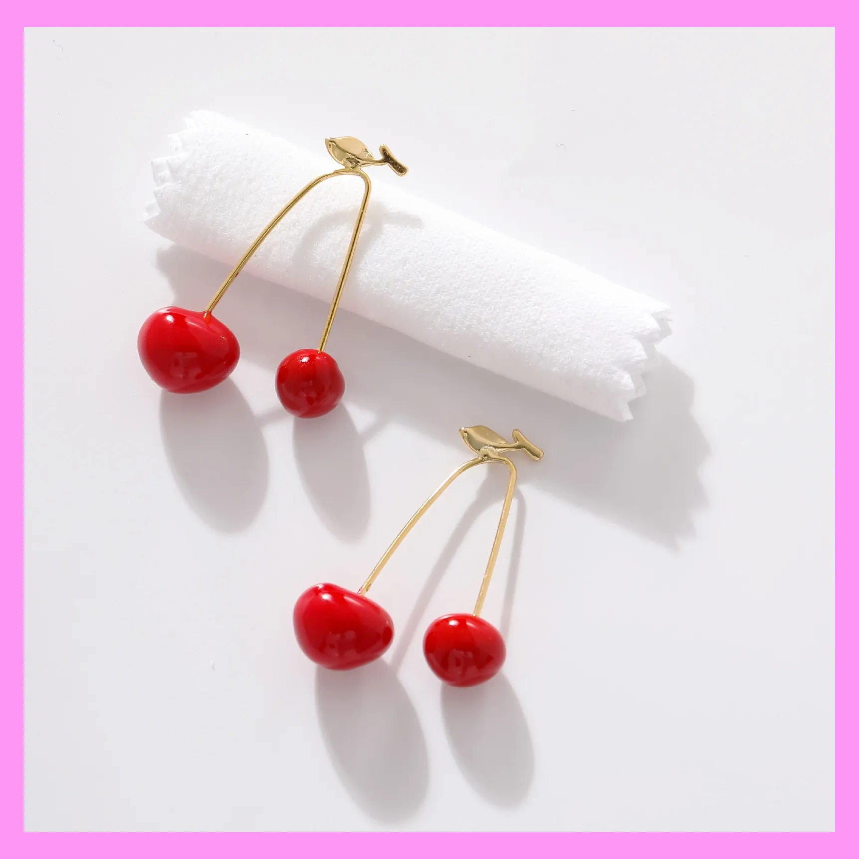 【6-35#】Cherry Earrings for female fashion daily engagement wedding anniversary birthday present