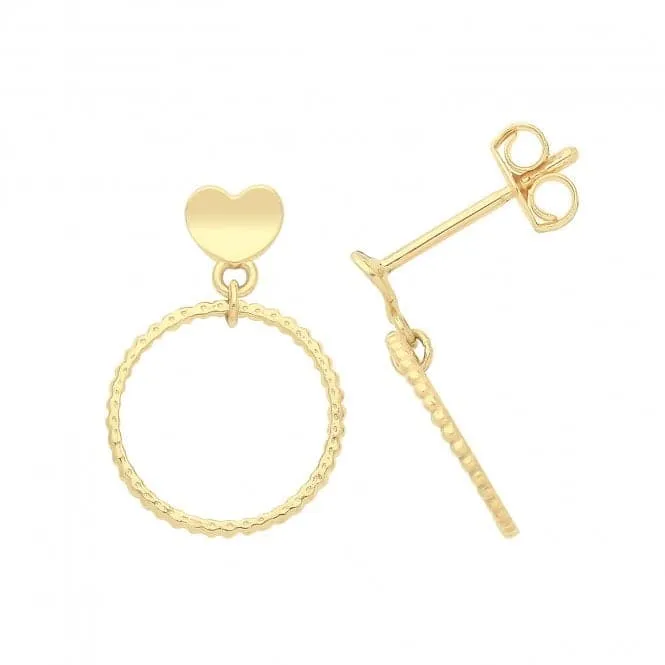 9CT  Yellow  Gold  Circle  Stud  Earrings  ES1698