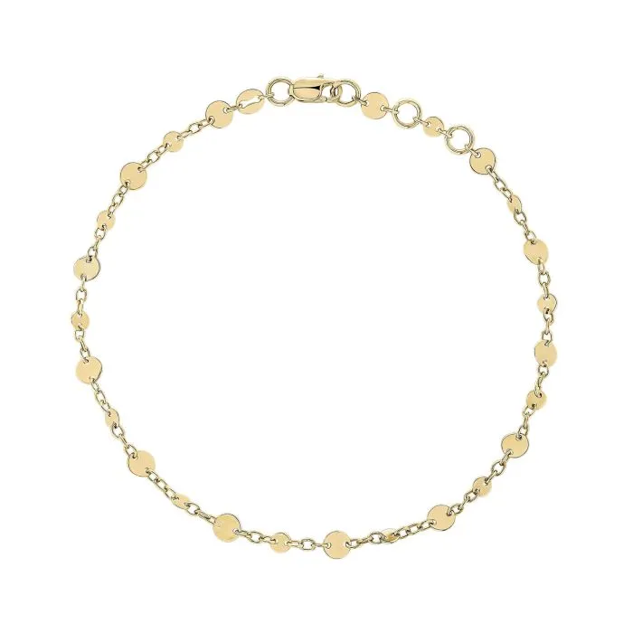 9ct Yellow Gold Disc Bracelet GB525