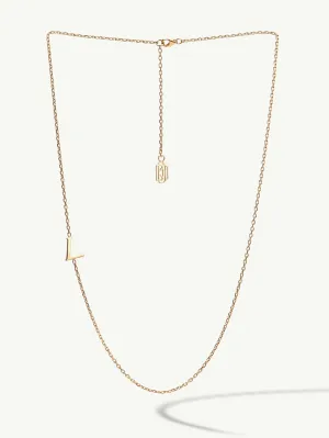 Alphabet Initial Pendant Necklace In 18K Gold