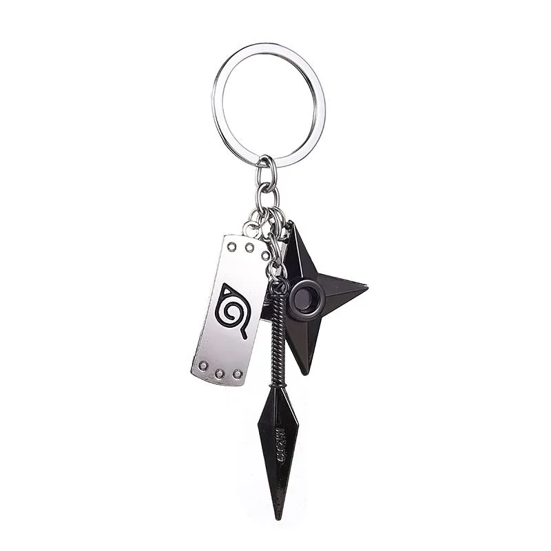 Anime Keychain Red Cloud Ninja Kunai Weapon Modle Keyring Pendant Key Chain Goth Fashion For Fans Women Men Jewelry Gift