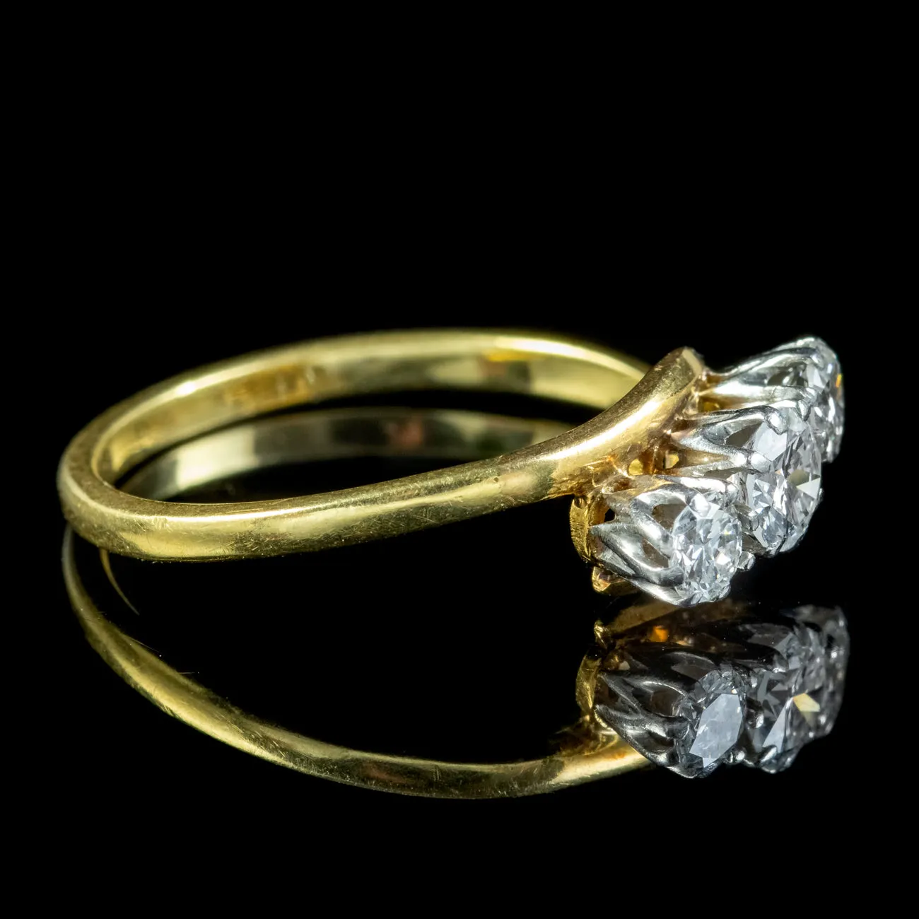 Antique Edwardian Diamond Trilogy Ring 0.60ct Of Diamond