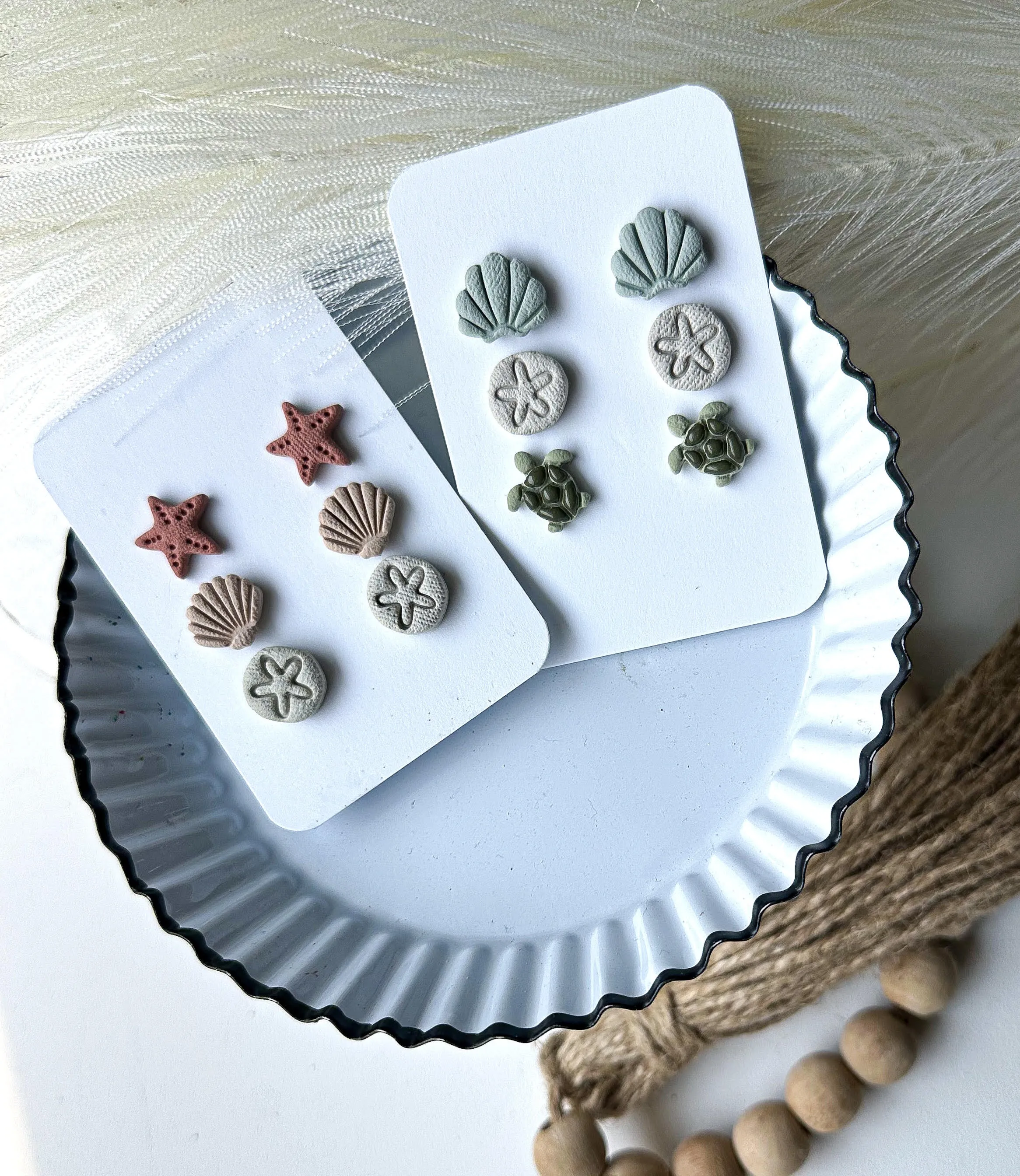 Beach Earrings - 5 Earring Designs - Polymer Clay Earrings