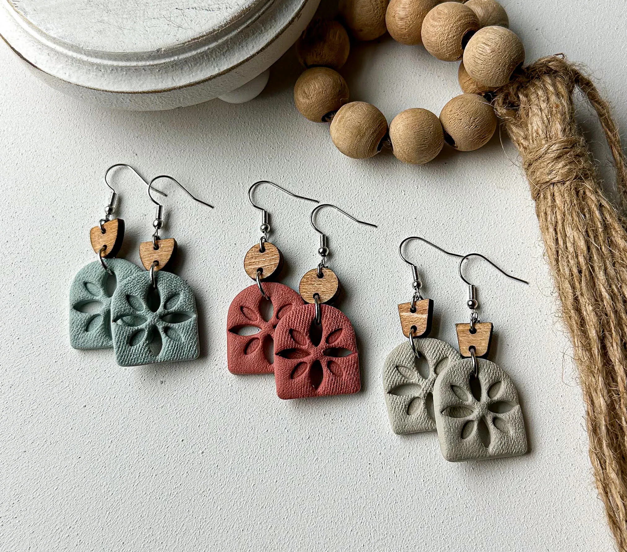 Beach Earrings - 5 Earring Designs - Polymer Clay Earrings