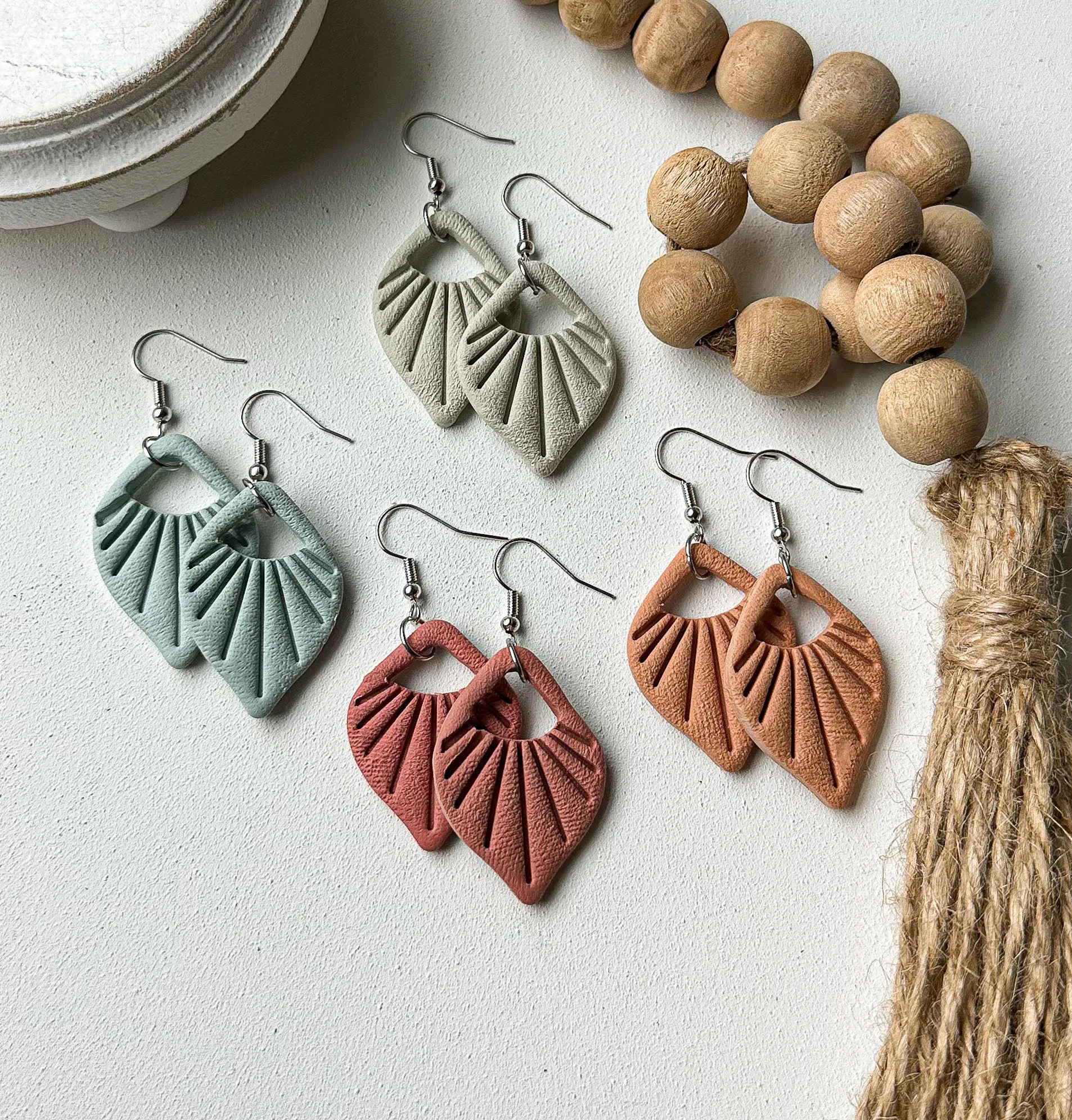 Beach Earrings - 5 Earring Designs - Polymer Clay Earrings