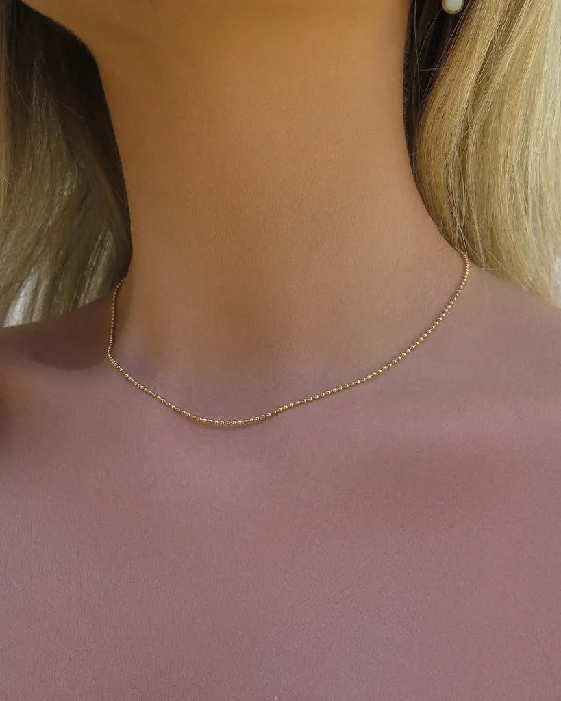 Bead Chain Necklace  - 14k Yellow Gold Fill