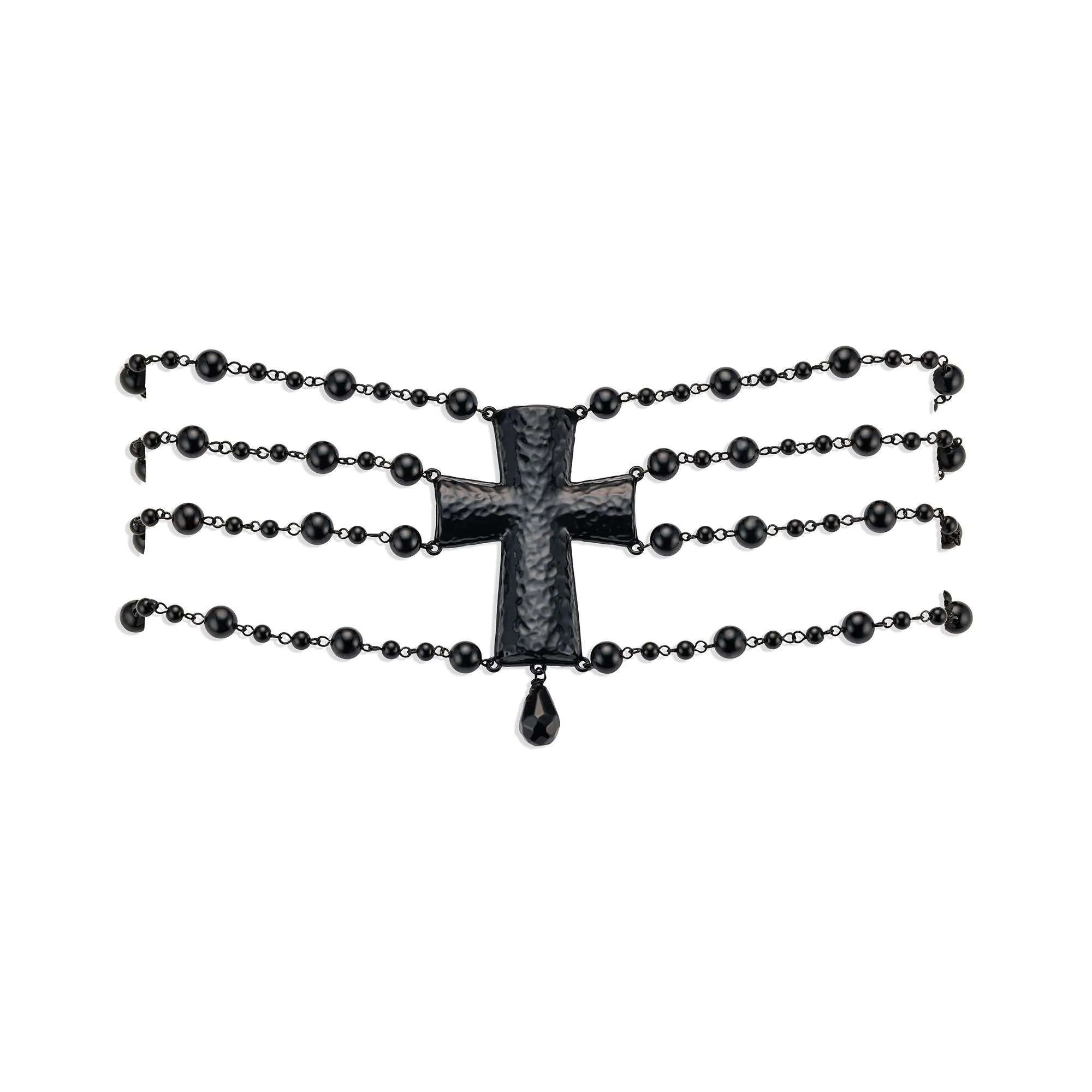 BEADED CROSS CHOKER (MIRROR PALAIS X THE M JEWELERS)