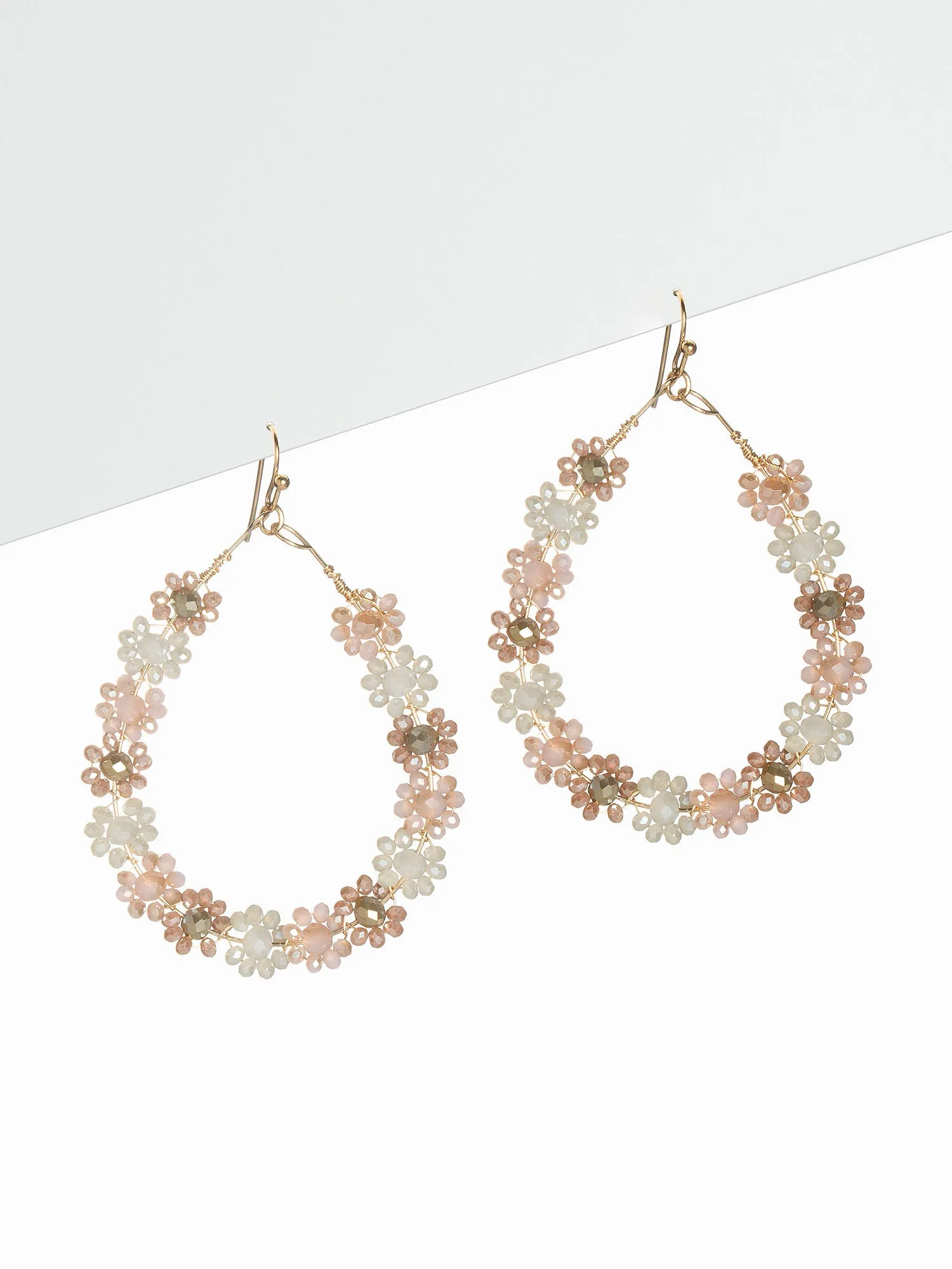 Beaded Floral Drop Earrings