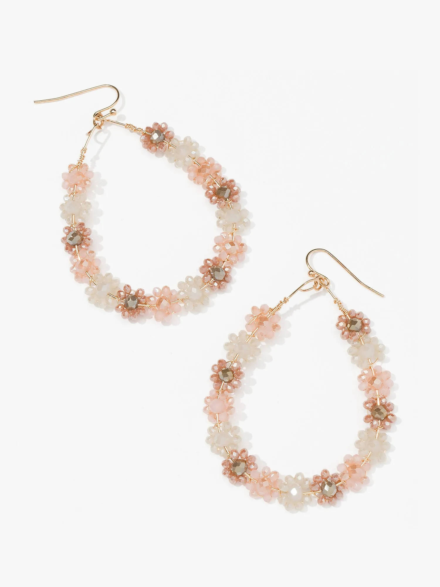 Beaded Floral Drop Earrings