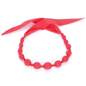 Beaded Necklace, Red Dots