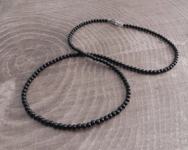 Black Agate 4mm Bead You add the Pendant