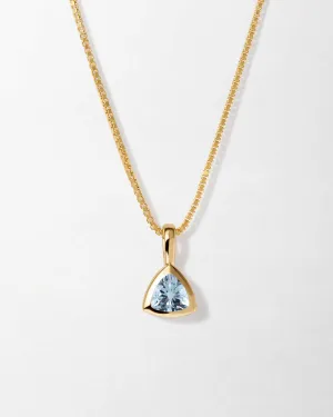 Blue Topaz December Birthstone Necklace - Gold