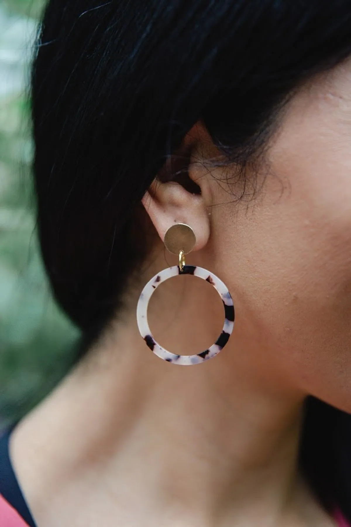 Blush Tortoise Hoop Earrings