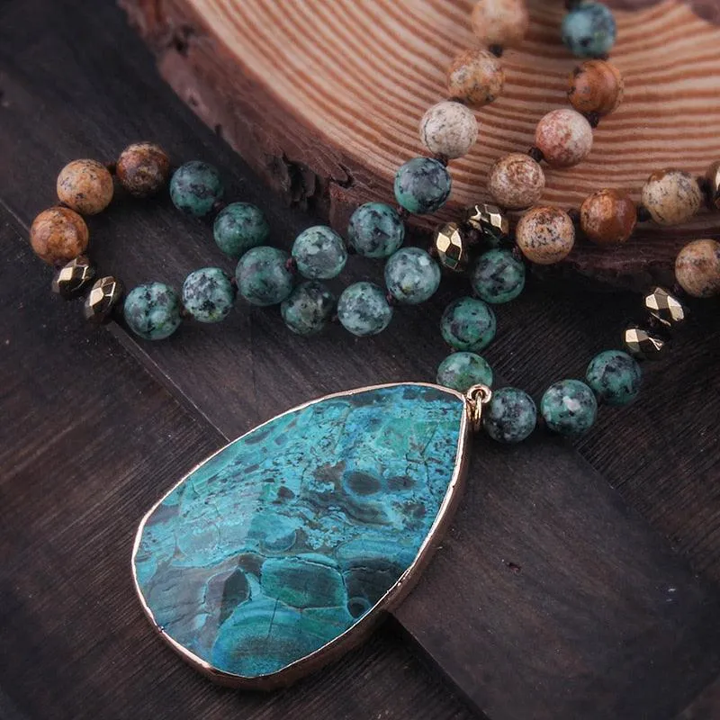 Boho Natural Stone Pendant