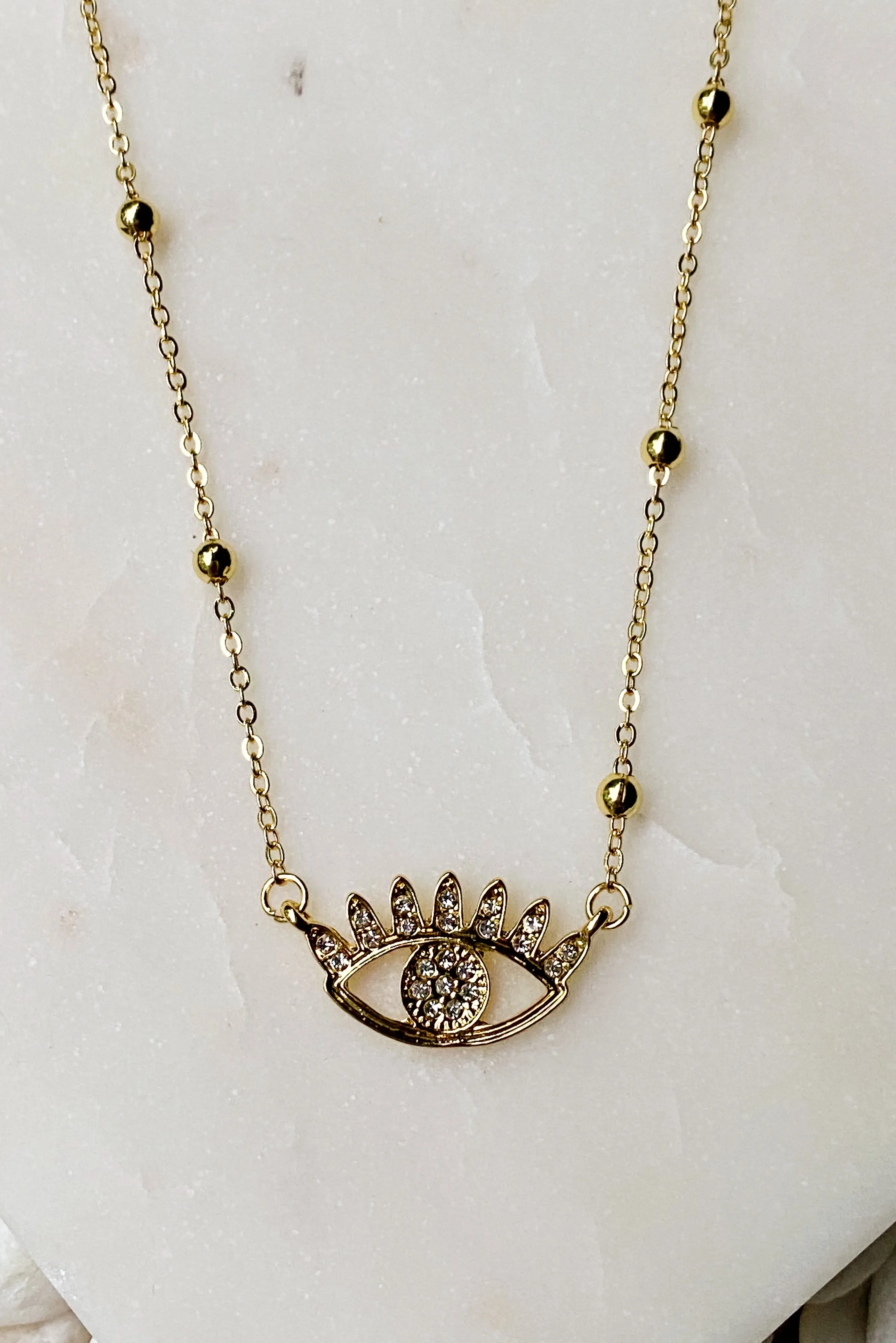 Bright & Studded Eye Necklace