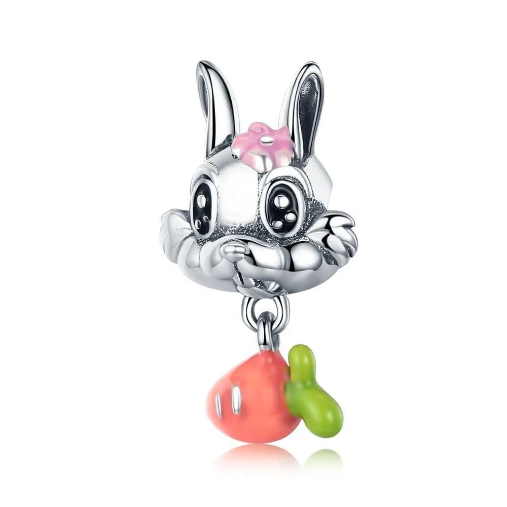 Bunny, Chipmunk, Raccoon & Owl Charms for Pandora Style Bracelets Sterling Silver