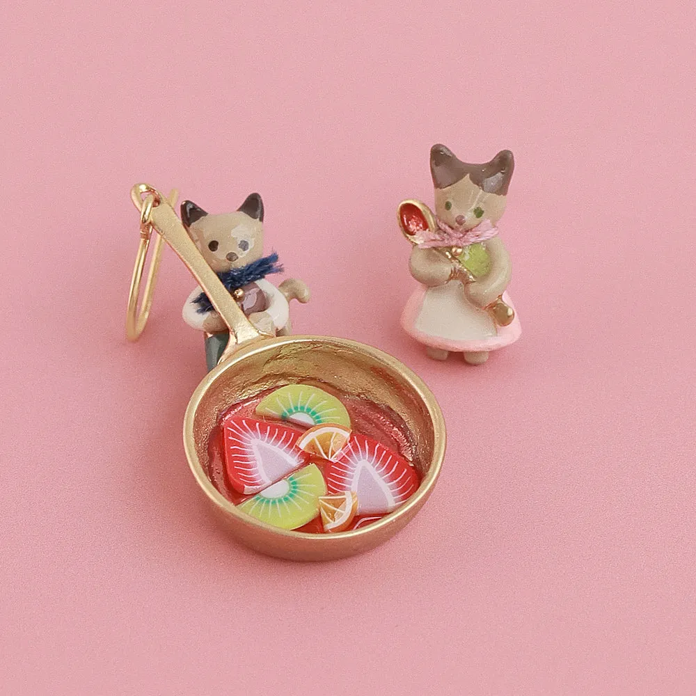 Cat Pastry Chef Earrings