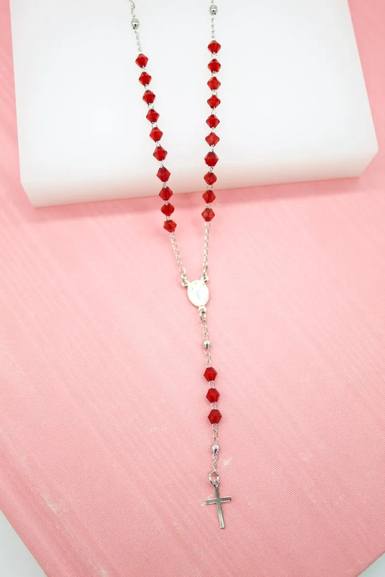 Catholic Bead Rosary With Crucifix And Virgin Mary Charm (F32B)